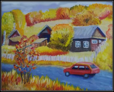 Русскова Мария 12 лет Улица Трактовая. гуашь, 2019г